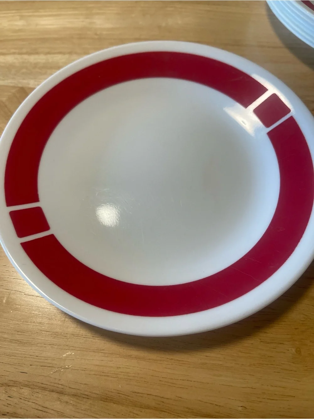 Lot of 7 Corelle Urban Red Bread Butter Plates 6.75” Small Dessert Salad...